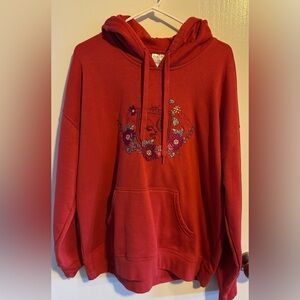 BoxLunch Exclusive Gryffindor Women's Embroidered Floral Hoodie XL